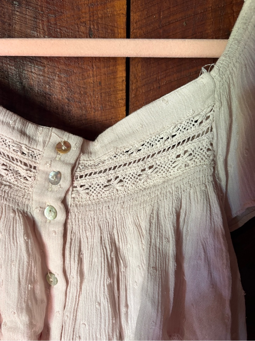 Light Pink Ruffled Boho Tunic Top - Picture 2 of 5